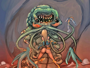 picture #2 ::: Nude cartoon girls in trouble - Attack of the evil tentacle monsters