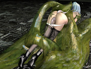 picture #4 ::: Grey haired 3D girl caught and getting fucked by evil monster