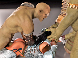 picture #2 ::: Seducing 3D warrior babe captured and getting savagely raped by orcs