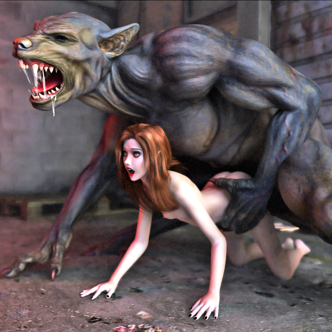 very wild 3dxxx with werewolf chewing little girl's niples