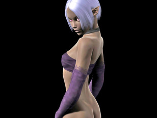 picture #7 ::: Horny 3D elf chick sucking and jerking off gigantic troll dick