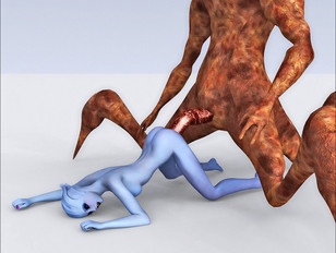 picture #1 ::: Brutal 3d gallery of an alien babe having sex with a slimy monster.