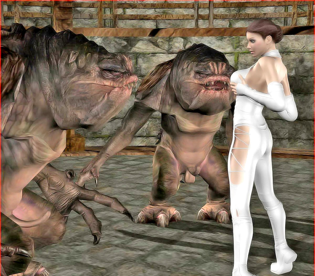 Jerk Off Attack Porn - Sexy 3D fantasy girls jerking off big monsters' dicks - xxx gallery |  Porncraft 3d