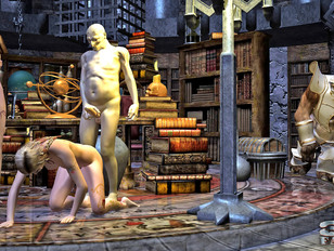 picture #9 ::: Evil demon warlock hunting down and violating 3D naked mage girl