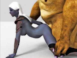 picture #6 ::: Hot grey elf with amazing body getting fucked by worm monster
