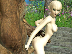 picture #5 ::: Super sexy 3D elf chick's pussy getting stretched by enormous schlong
