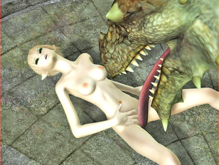 picture #7 ::: 3D elf hotties getting her pussy licked by dragons huge tongue