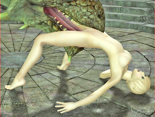 picture #10 ::: 3D elf hotties getting her pussy licked by dragons huge tongue