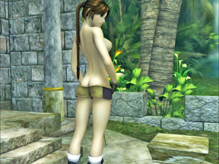 picture #9 ::: Foxy 3D tomb raider stripping and showing off her hot body