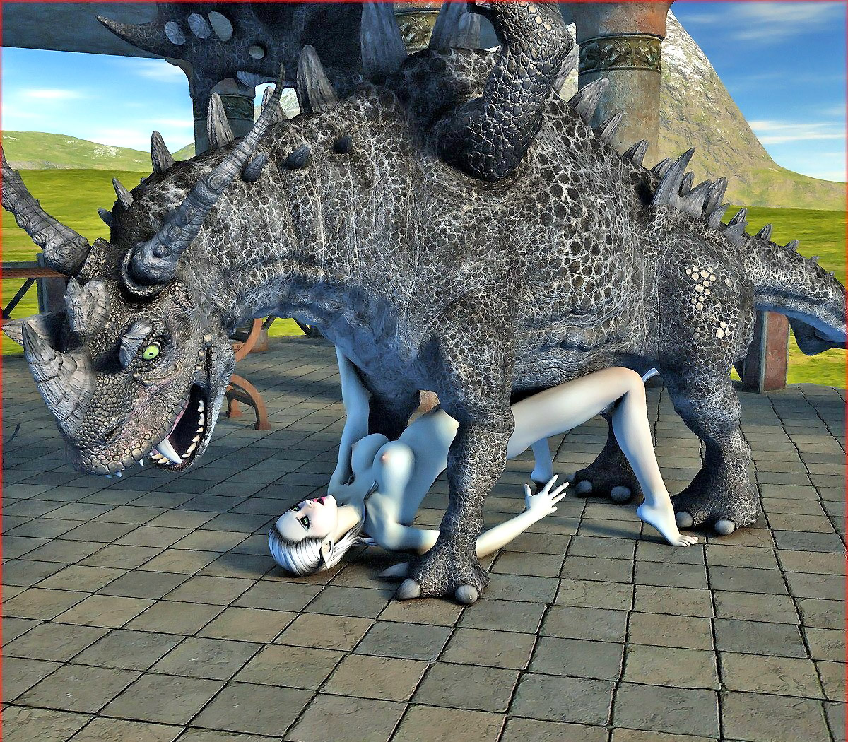 Girls Fucking Animals Fantasy - Foxy 3D white elf girl getting banged and impregnated by dragon | Porncraft  3d