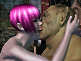 picture #6 ::: 3D hot elf cutie giving her troll lover a blow job