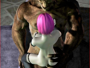 picture #8 ::: evil 3d sex where busty bitch takes on two monsters