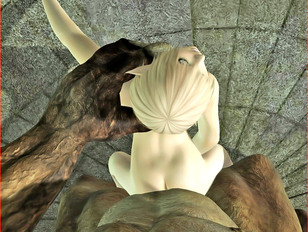 picture #2 ::: 3D blond elf hottie getting impaled on a huge troll cock