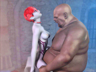 picture #10 ::: Red alien enjoys banging anally a big-breatsed blonde