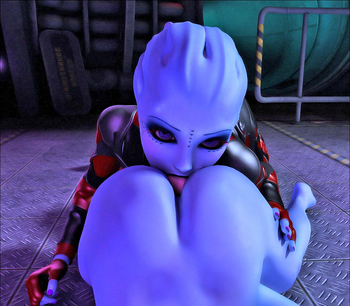 Wonderful blue 3D alien girls licking and fingering each others pussies |  Porncraft 3d