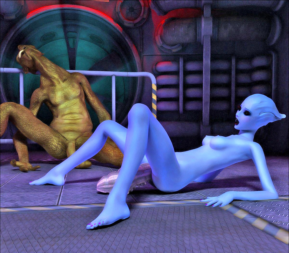 Alien Impregnation Toons - Wonderful blue 3D aliens getting impregnated and giving birth - alien  gallery at 3dEvilMonsters