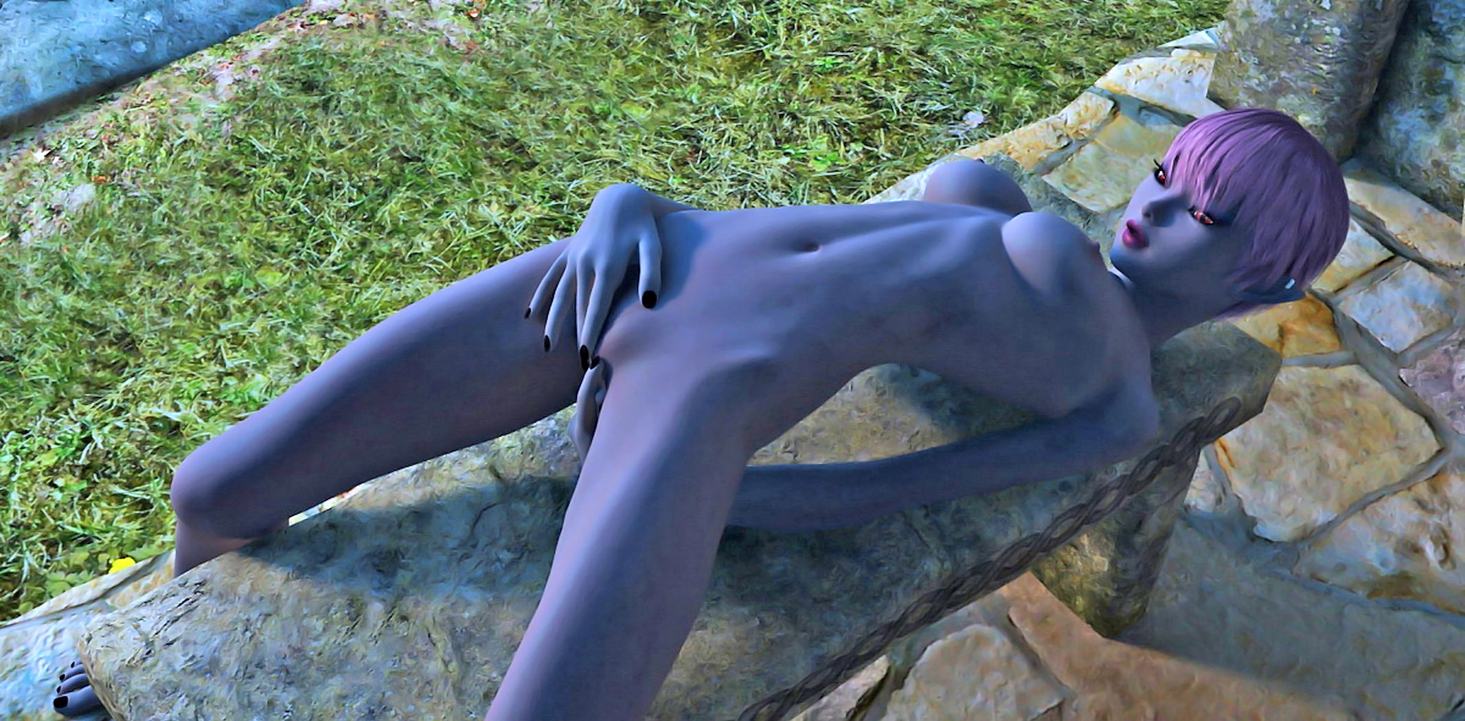 2133px x 1050px - Horny 3D elf teen with amazing body fingering her wet pussy at  3dEvilMonsters
