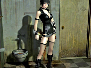 picture #7 ::: Kinky 3d goth babe loves posing in her dark sexy lingerie.