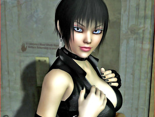 picture #8 ::: Kinky 3d goth babe loves posing in her dark sexy lingerie.