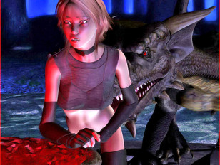 picture #9 ::: Sex starved 3D cutie having sex with a large horny dragon