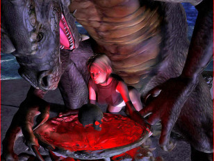 picture #3 ::: 3D babe with round tits getting fucked by a horny dragon