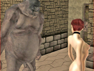 picture #2 ::: Sex starved fantasy babe teasing and fucking an ugly fat monster