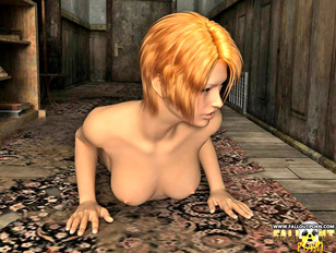 picture #5 ::: Cute and sexy 3d bitch enjoys crawling on the floor begging for a big cock.