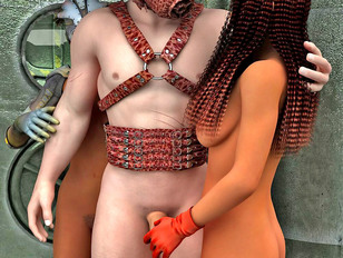 picture #5 ::: Sexy apocalyptic 3D girls getting fucked by horny bizarre masked guy