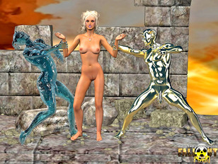 picture #5 ::: 3D warrior chick masturbates while blonde is playing with schlongs