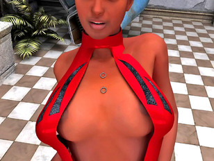 picture #2 ::: Lovely little 3d whore enjoys playing with her perfect round ass.