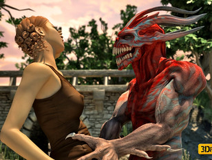 picture #3 ::: Bizarre 3d pics showing sexy little sluts fucked by an evil monster.