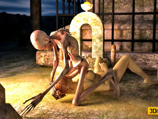 picture #2 ::: Chick forced to have sex with a skeleton monster - hardcore gallery