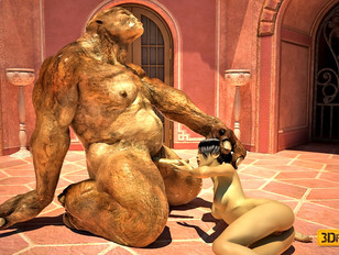 picture #3 ::: Bizarre 3d pic gallery featuring kinky sluts fucked an ugly monster.