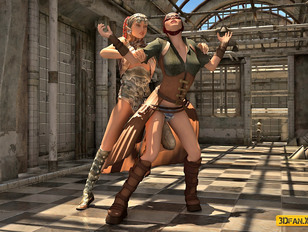 picture #1 ::: 3D foxy combative cyber girl fisting other girl's tight pussy