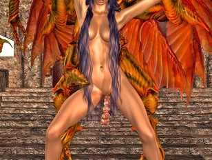 picture #12 ::: Sexy busty 3d chick gets fucked hard by a huge menacing demon.