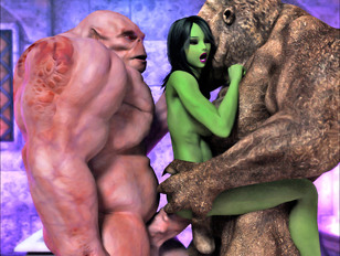 picture #11 ::: Lovely 3d girl gets covered in slimy warm monster cum.