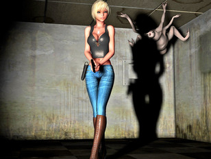 picture #7 ::: Awesome 3d gallery featuring a sexy busty babe impaled on a hard monster dick.