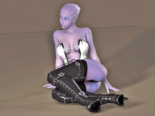 picture #5 ::: sexy female alien daydreaming about some 3d centaur porn