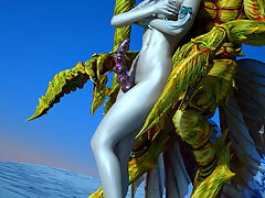 picture #4 ::: Elven lady gets to feel an alien cock between her legs