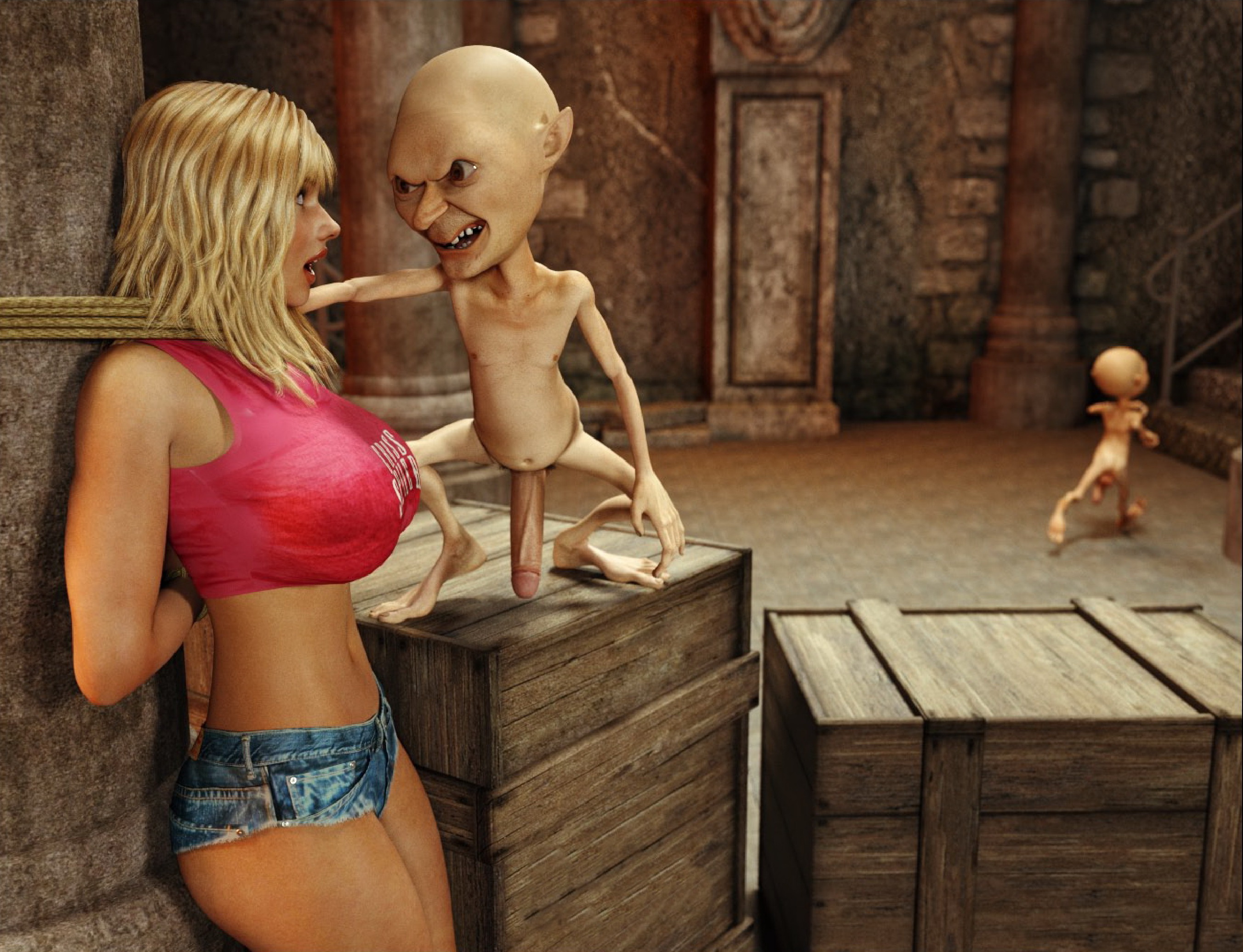 Blonde learns how to handle 3D monster dicks | 3dwerewolfporn.com