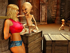 picture #1 ::: Hot 3D monster abuse is all this sexy blonde thinks about