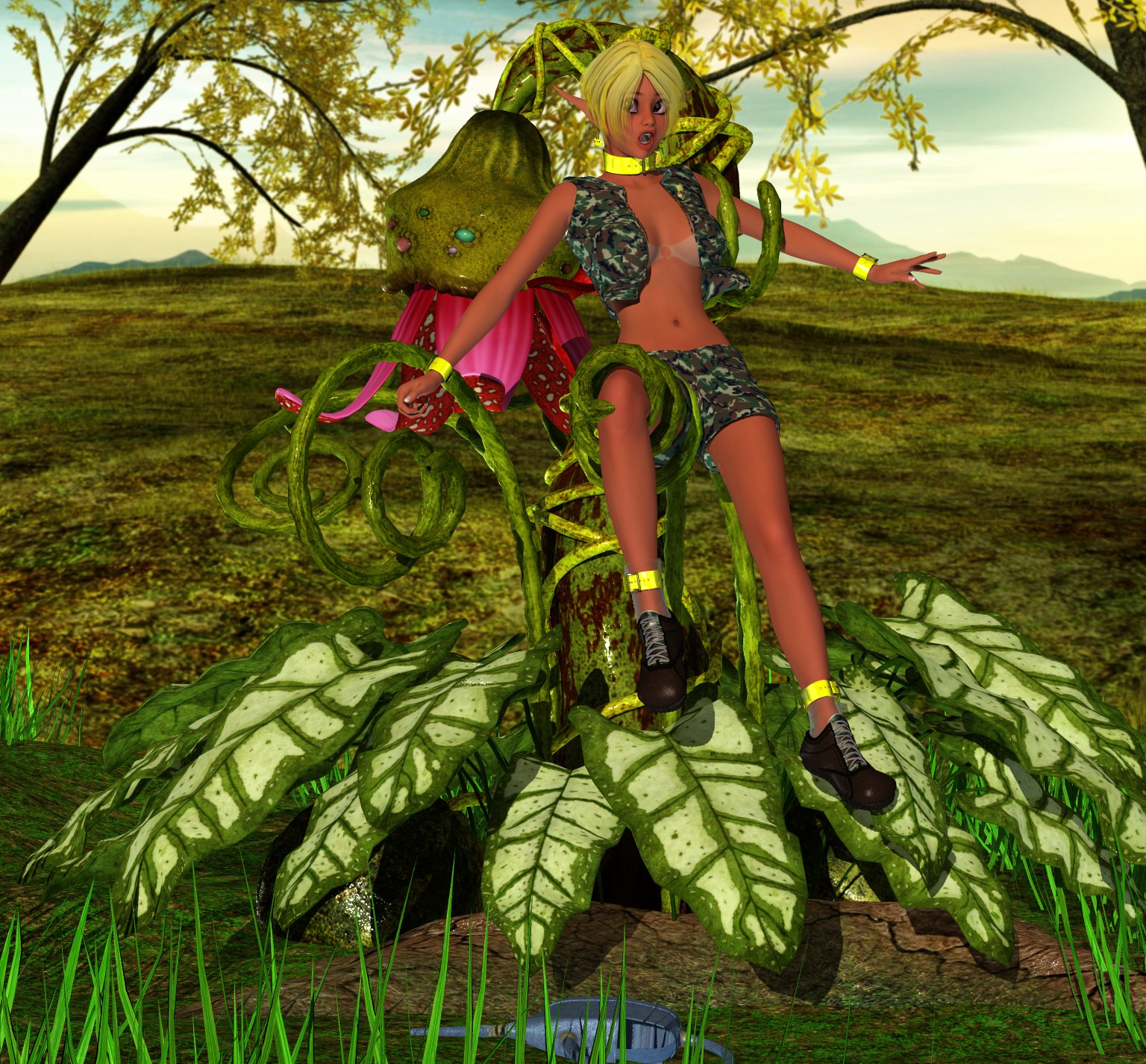 3d Fairy Sex - A pretty 3D fairy screwed hard by an animated plant at 3dEvilMonsters