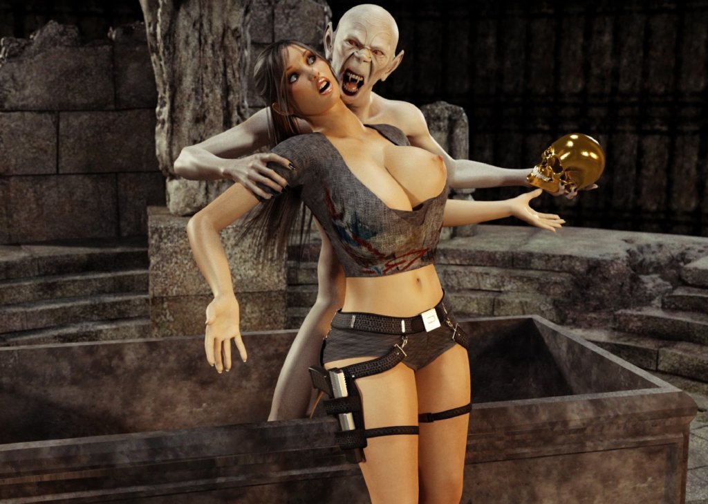 3d Monster Porn Lara - Old undead captures and forces Lara Croft to suck his dick | Elf raped by  demons