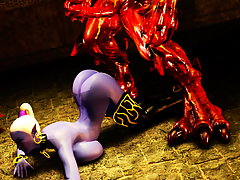 picture #2 ::: Ungodly creature sticks his member into curvy 3D vixen