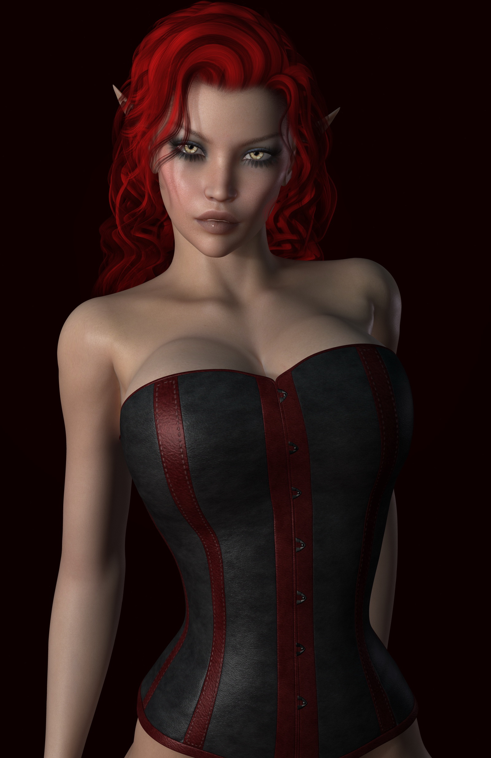 3d Monster Porn Redhead - Pretty redhead elf allows us to admire her XXX 3D body