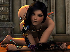 picture #3 ::: Exotic elven babe with naughty fingers touches herself