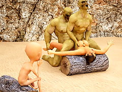 picture #2 ::: Evil 3d monsters can't get enough of wet Lara Croft holes