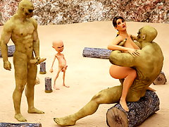 picture #2 ::: Nasty 3D sex roast with a cute 3D babe who loves monsters