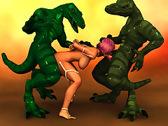 picture #4 ::: Kinky 3d pics showing lovely babes pounded by lizard men