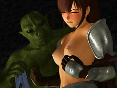picture #5 ::: Lusty 3d slut gets invaded by a slimy evil monster
